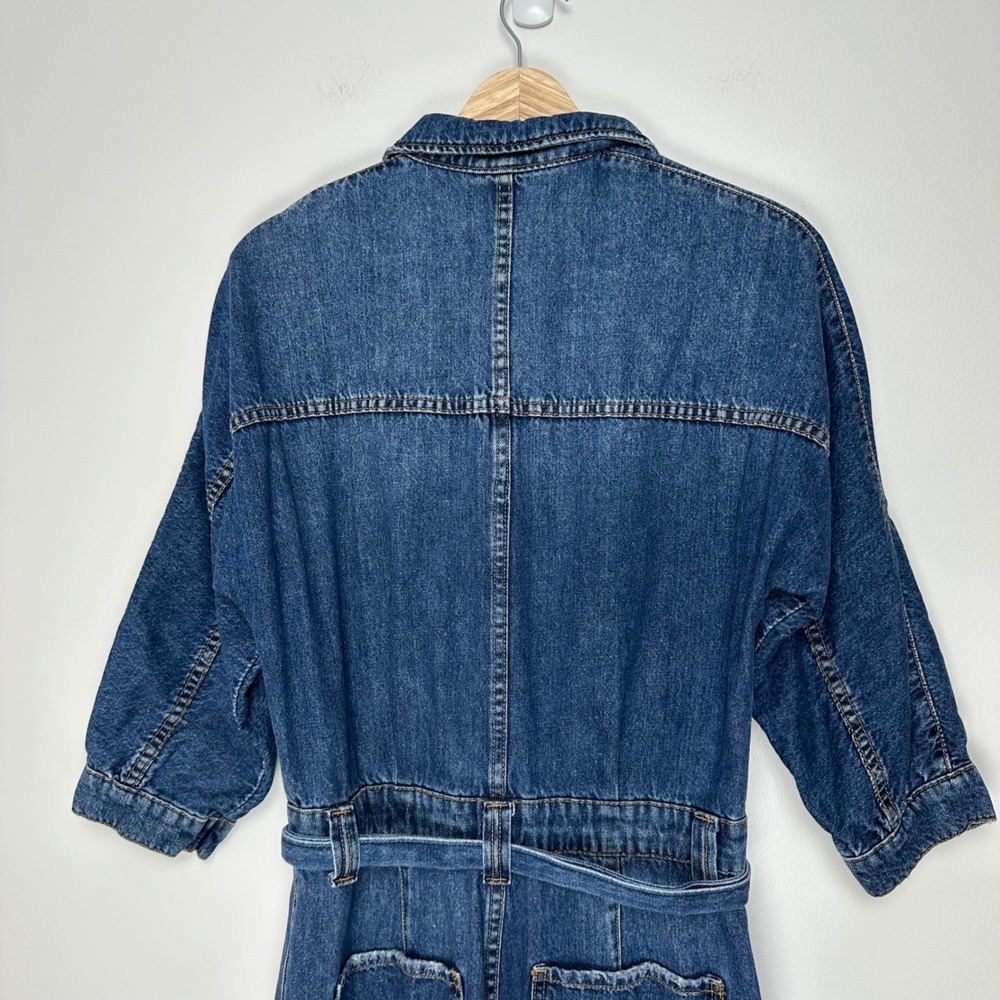 We The Free Sammie Belted Denim Coverall Jumpsuit S - Picture 7 of 11